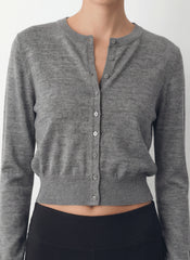 Cropped Crewneck Cardigan