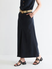 Lyocell A-Line Midi Skirt