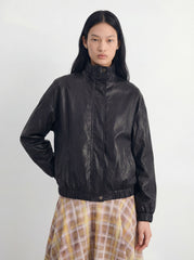 Stand-Collar Drawstring Jacket