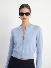 Cropped Crewneck Cardigan