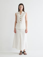 Sleeveless Collared Popover Top