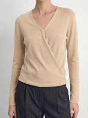 Wrap-Front Ribbed Top