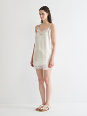 Lace-Trimmed Satin Camisole Top