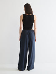 Lyocell Mid-Rise Wide-Leg Pant