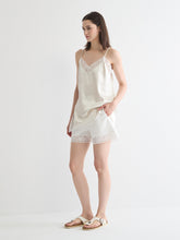 Lace-Trimmed Satin Camisole Top
