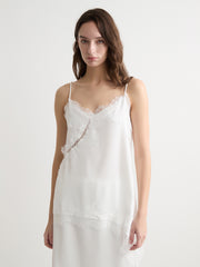 Lace-Trimmed Asymmetric Camisole Top