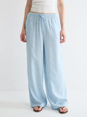 Mid-Rise Wide-Leg Linen Pant