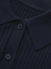 Polo Collar Knit Cardigan