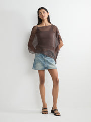 Off-Shoulder Open-Knit Top