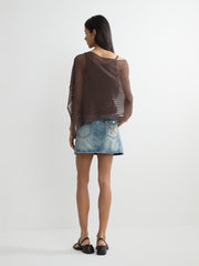 Off-Shoulder Open-Knit Top