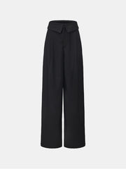 Foldover Waistband High-Rise Straight Leg Pant