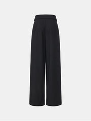 Foldover Waistband High-Rise Straight Leg Pant