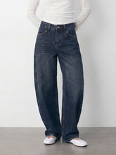 Rivet Barrel-Leg Jeans