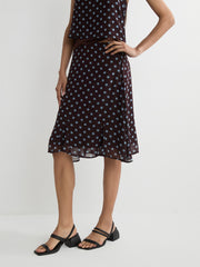 Polka Dot Midi Skirt