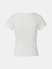 Ribbed Cotton T-Shirt
