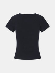Ribbed Cotton T-Shirt