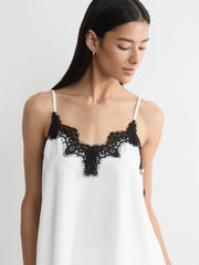 Lace-Trimmed Polka Dot Camisole