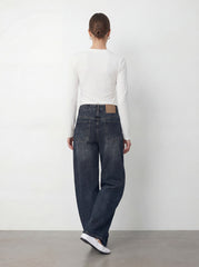 Rivet Barrel-Leg Jeans