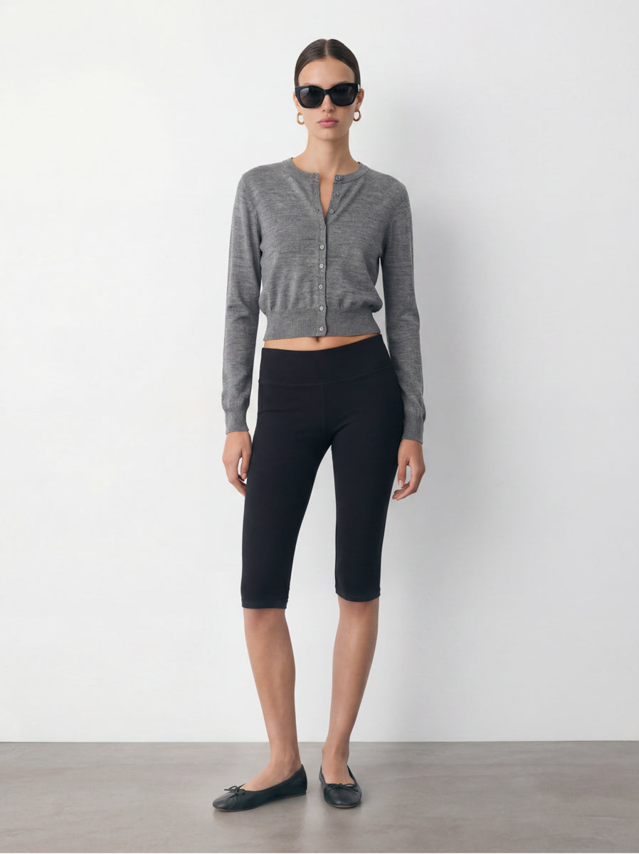 Cropped Crewneck Cardigan