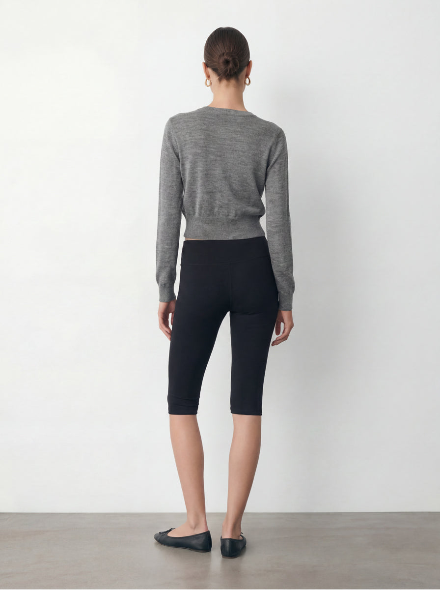 Cropped Crewneck Cardigan
