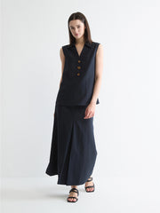 Sleeveless Collared Popover Top