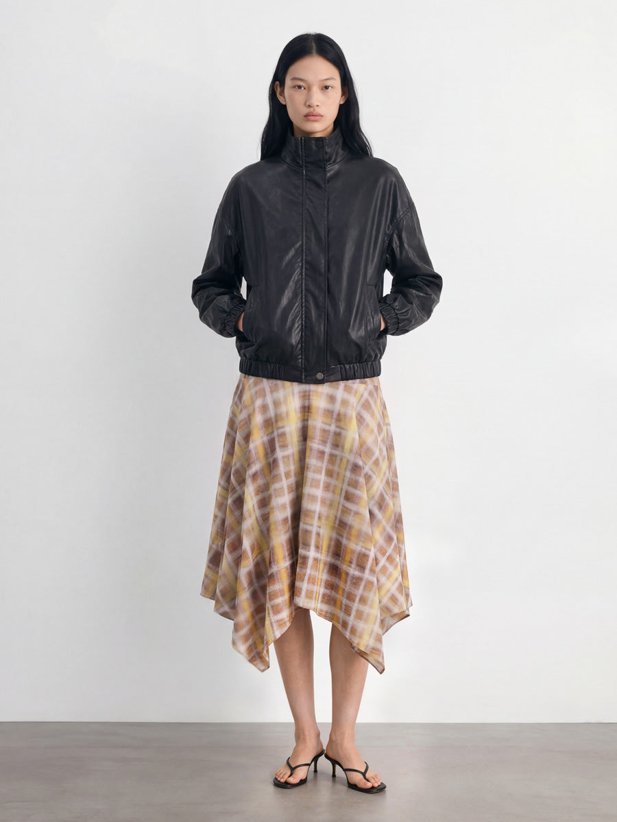 Checked Midi Skirt