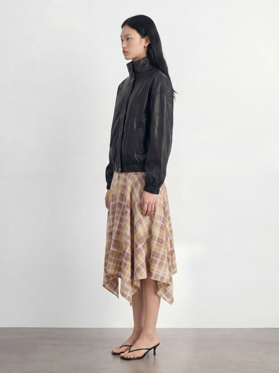 Stand-Collar Drawstring Jacket