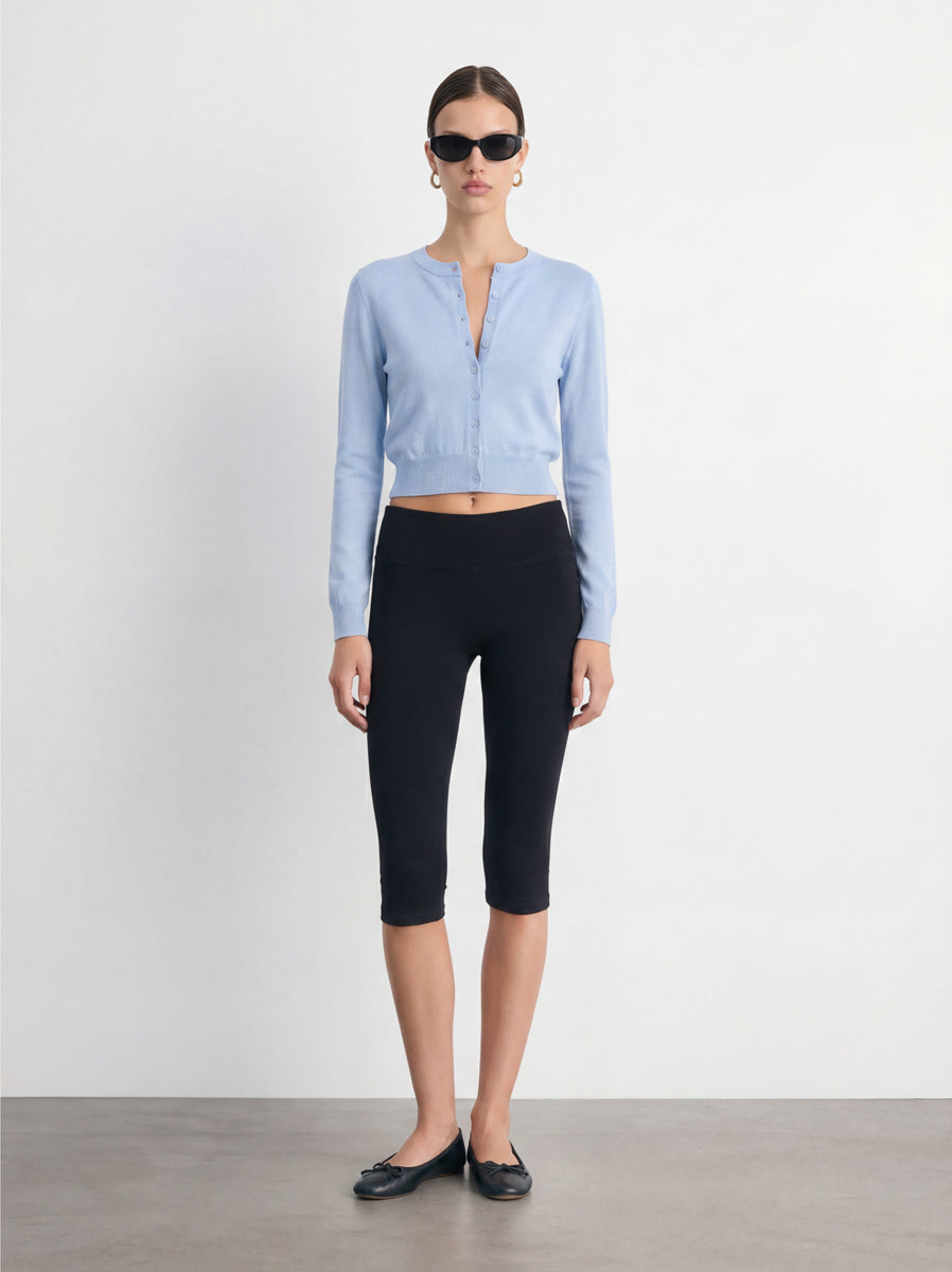 Cropped Crewneck Cardigan