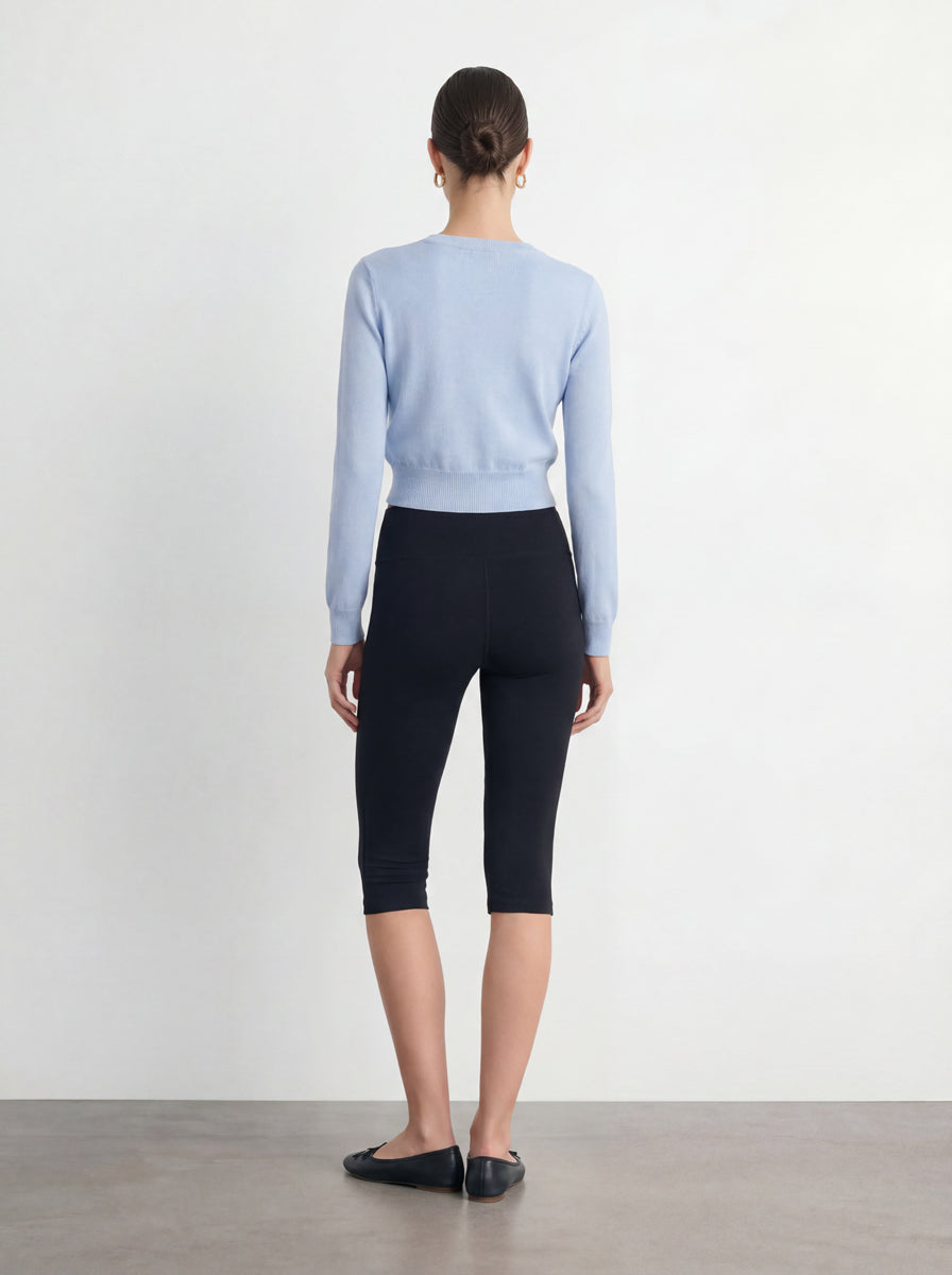 Cropped Crewneck Cardigan