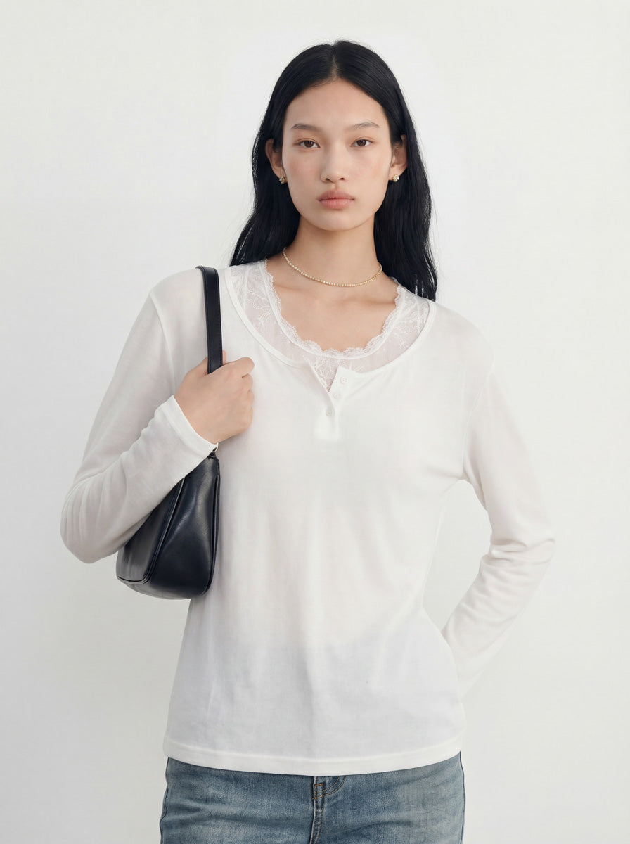 Lace-Trimmed Top