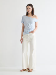Ruched Boat Neck Top