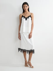 Lace-Trimmed Polka Dot Camisole
