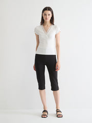 Lace-Trimmed Capsleeve Top