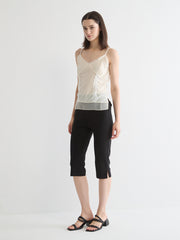 Lace-Trimmed Suede Camisole Top