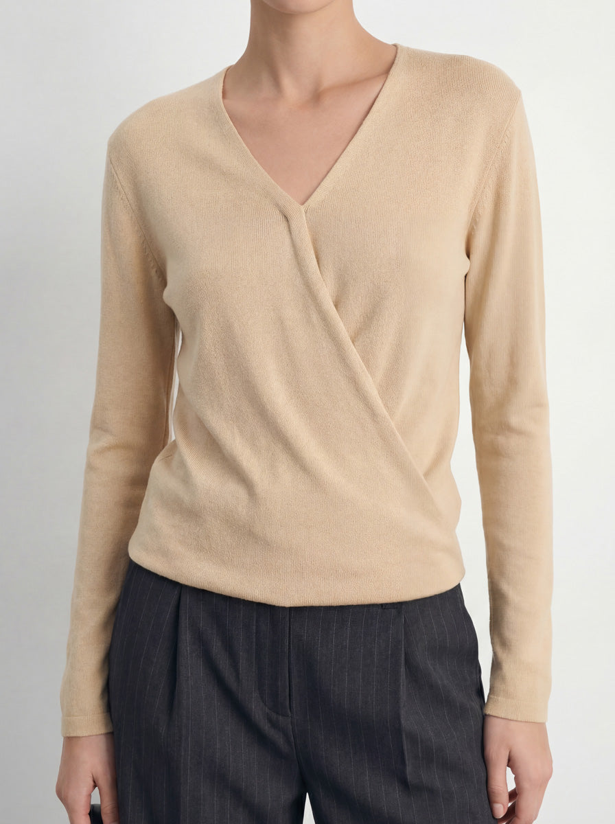Wrap-Front Ribbed Top