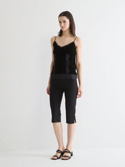 Lace-Trimmed Suede Camisole Top