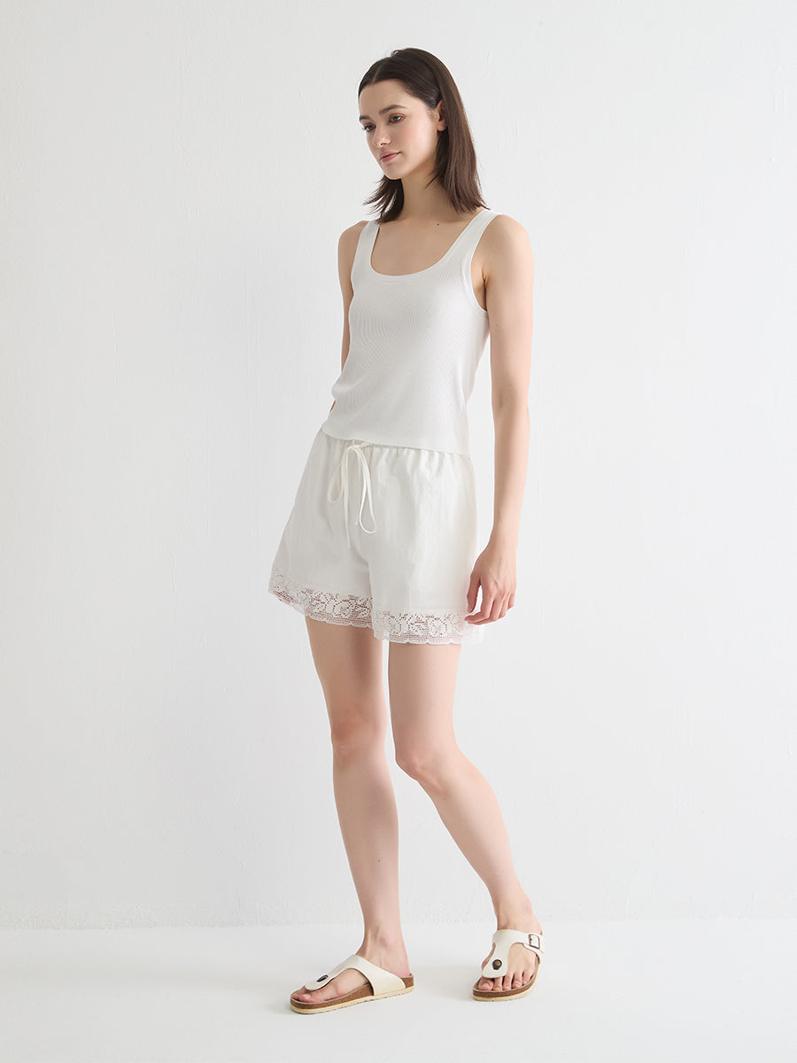 Lace-Trimmed Short