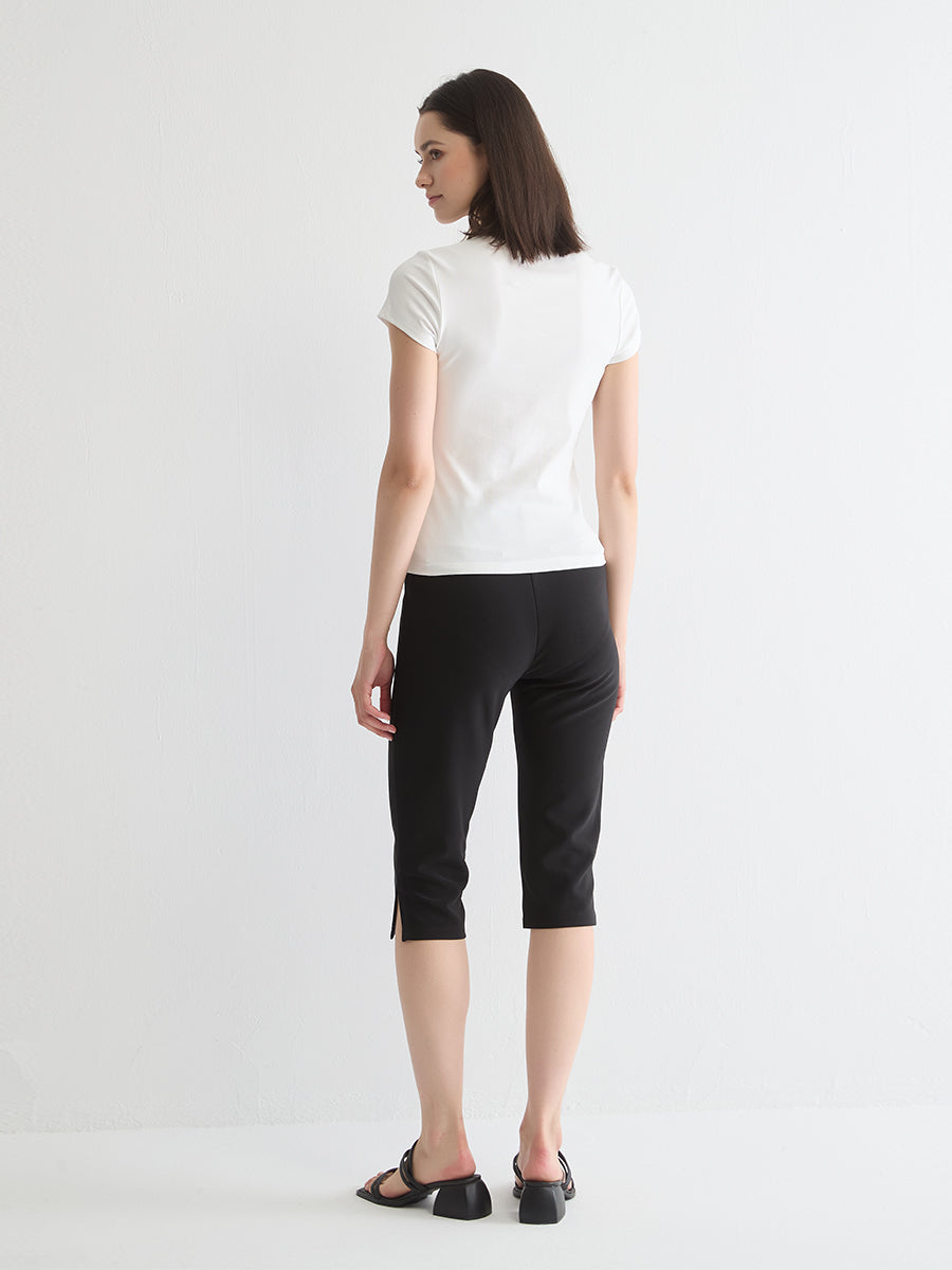 Lace-Trimmed Capsleeve Top
