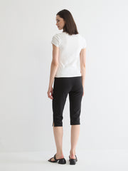 Lace-Trimmed Capsleeve Top