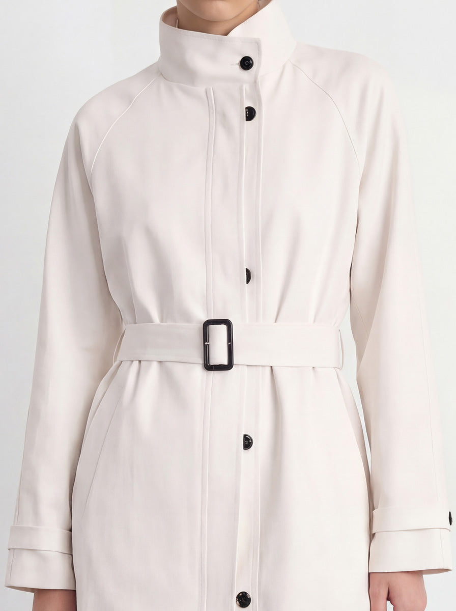 Belted Long Trench Coat