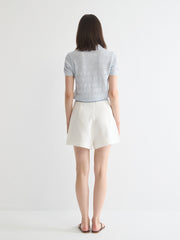 Open Knit Polo Sweater