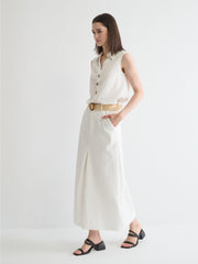 Lyocell A-Line Midi Skirt
