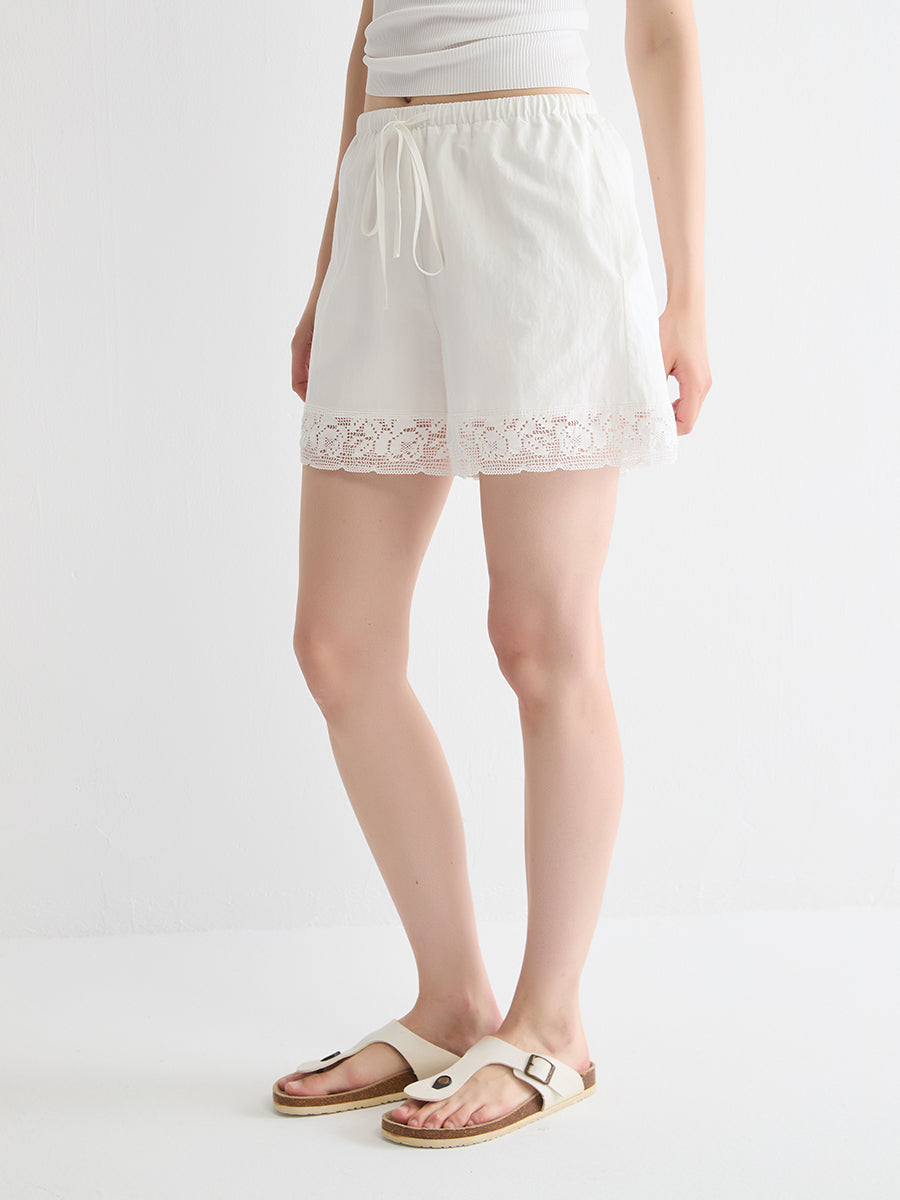 Lace-Trimmed Short