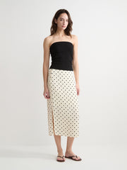 Polka Dot Midi Pencil Skirt