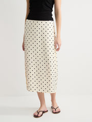 Polka Dot Midi Pencil Skirt