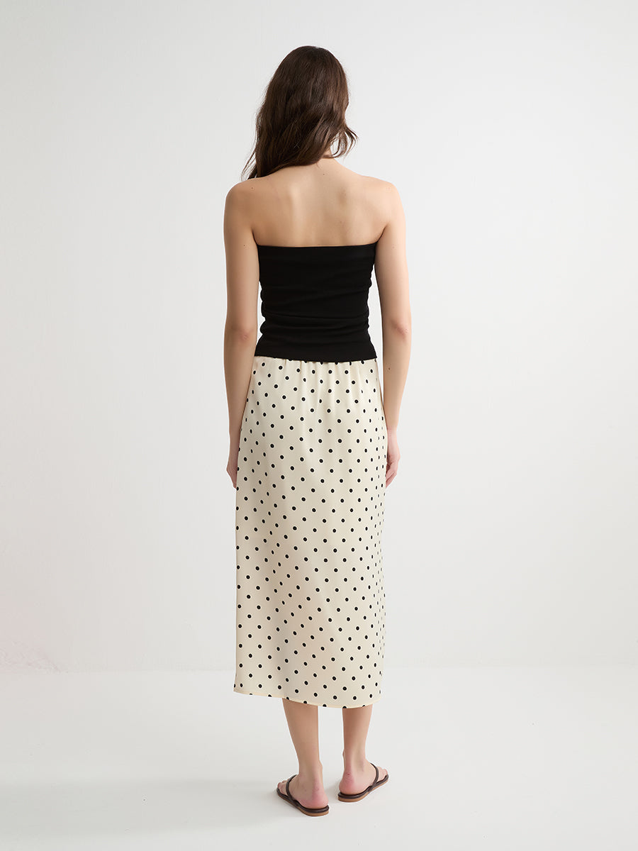 Polka Dot Midi Pencil Skirt
