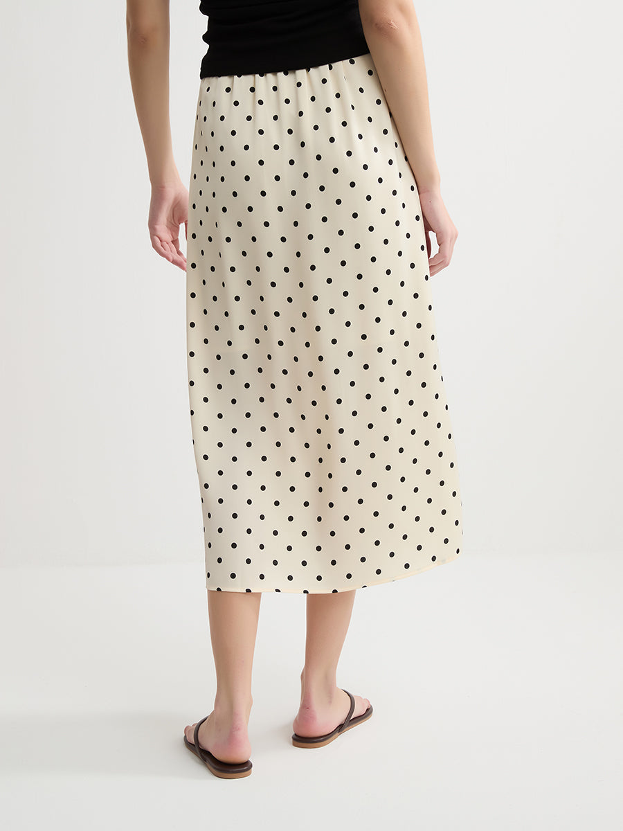 Polka Dot Midi Pencil Skirt
