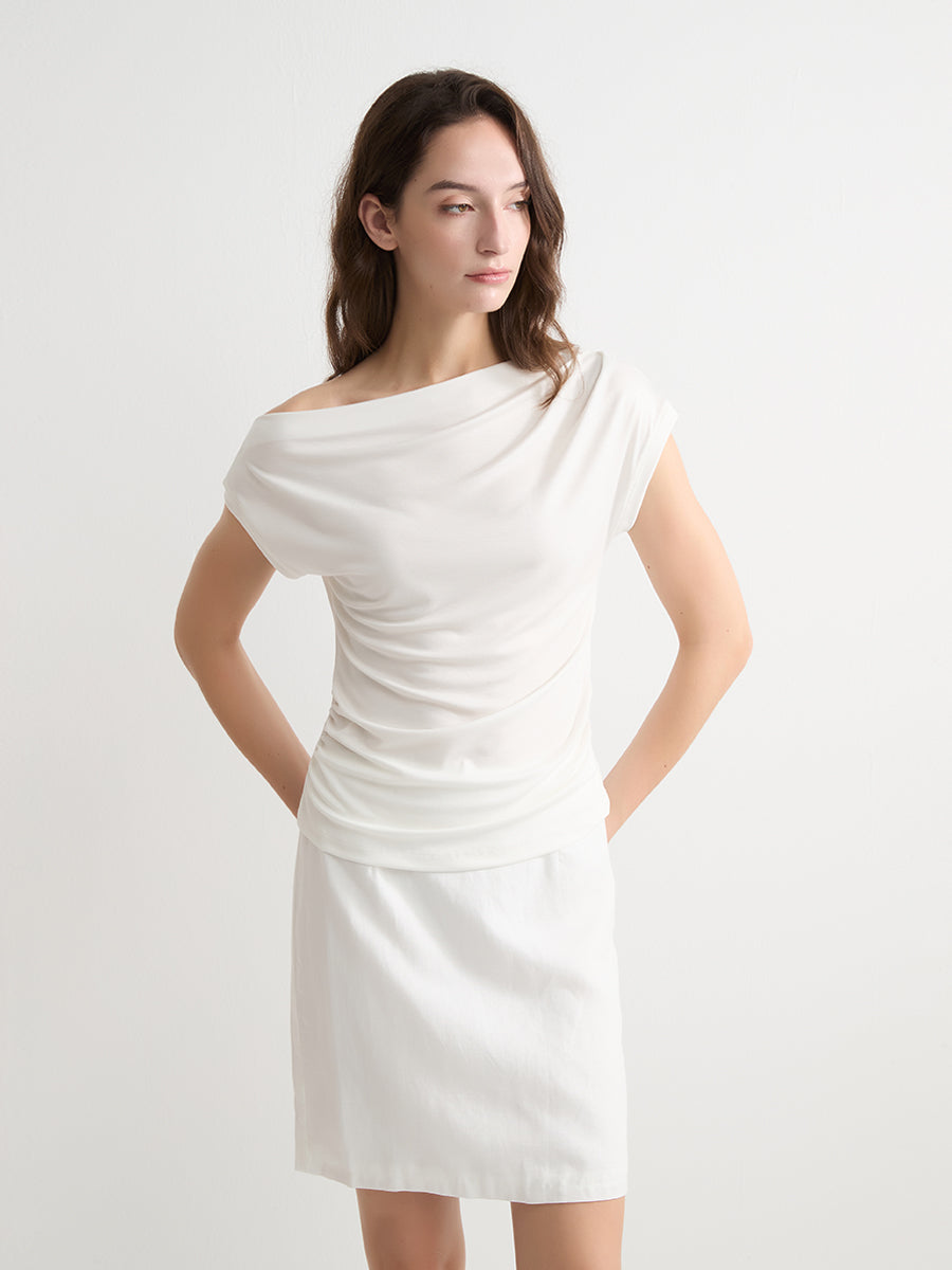 Draped Off-Shoulder Top