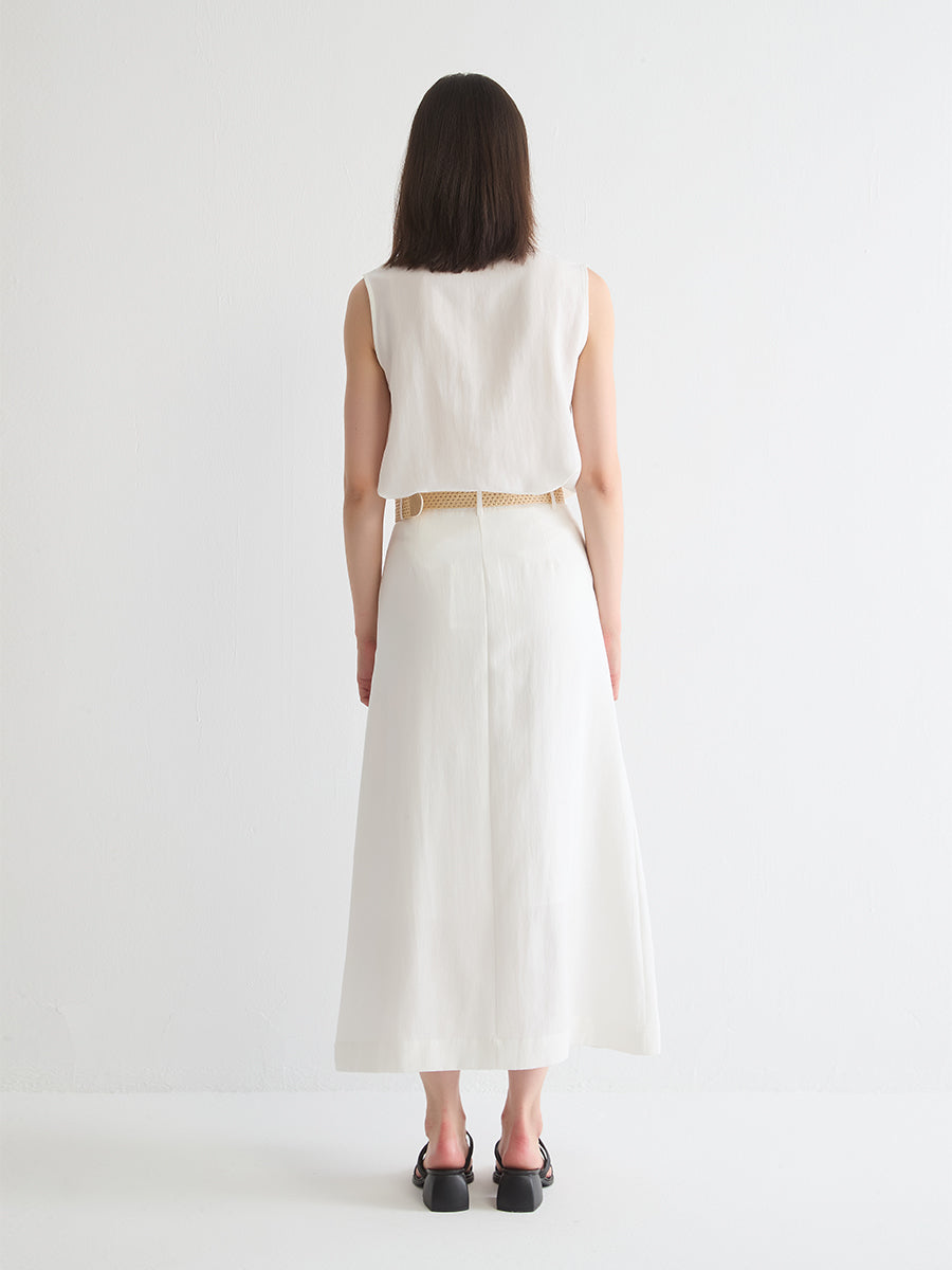 Lyocell A-Line Midi Skirt