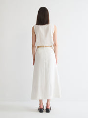 Lyocell A-Line Midi Skirt